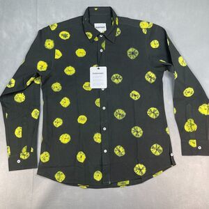 Men's Black and Yellow Casual Button Down Shirt
